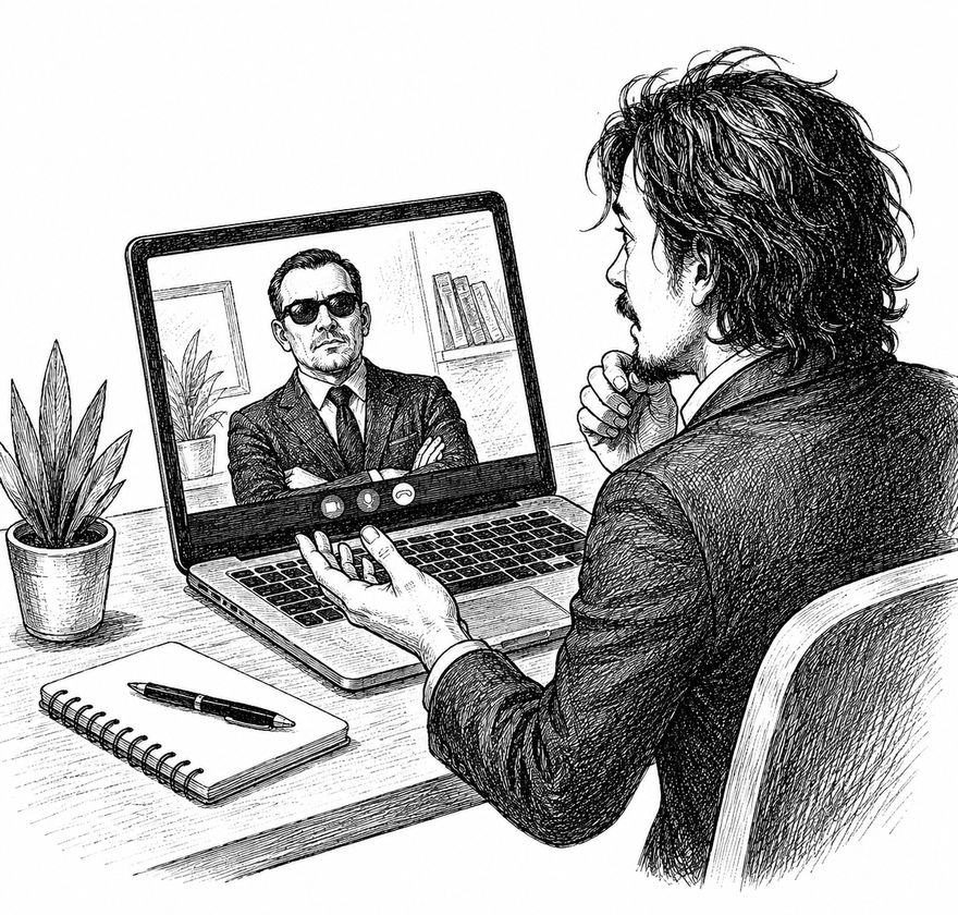 タスク滅の担当者とオンラインで話す様子